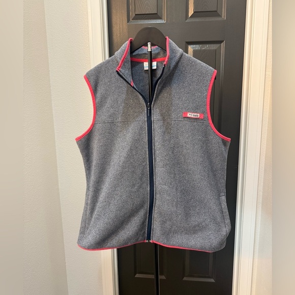 Columbia Jackets & Blazers - Columbia Woman’s Gray Fleece Vest with Pink Trim